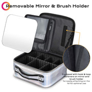 TheLAShop Iridescent Makeup Case with Mirror Brush Holder Image