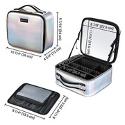 TheLAShop Iridescent Makeup Case with Mirror Brush Holder Image