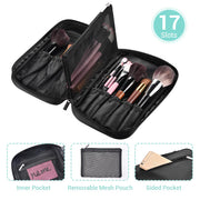 TheLAShop Makeup Brush Belt Pouch with Zip & Handle 17 Pockets Image