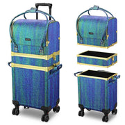 TheLAShop Rolling Makeup Case Hairstylist Case on Wheels, Green Image