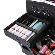 TheLAShop Rolling Hairstylist Salon Makeup Barber Case Black Image