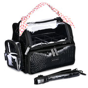 TheLAShop Makeup Case with Acrylic Makeup Brush Holder, Black Image