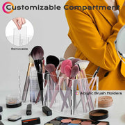 TheLAShop Makeup Case with Acrylic Makeup Brush Holder Image