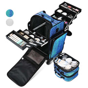 TheLAShop PU Pro Rolling Makeup Case with Trays(8) & Compartments Image