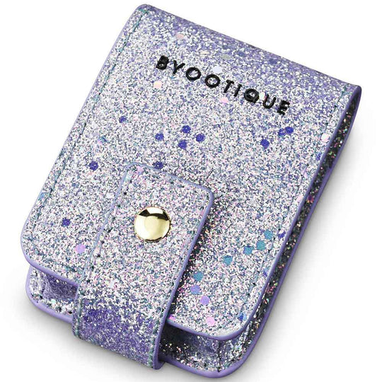 TheLAShop Glitter Lipstick Bag with Mirror for Double Lipsticks & Airpods