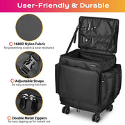 TheLAShop 2in1 Rolling Hairstylist Travel Case with Barber Bag Image