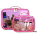 TheLAShop Glitter Clear Makeup Bag Set(2x) Waterproof, Pink Image