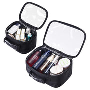 TheLAShop Cosmetic Makeup Bag Set Travel Storage Bags 2-Pack Clear/Black Image