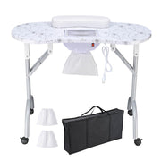 TheLAShop Mobile Nail Table with Dust Collector Foldable, White Image