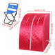 TheLAShop Portable Sauna Tent Steam SPA w/ Chair Remote Rose Red 2L Image