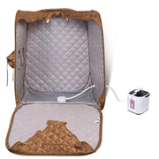 TheLAShop Folding Portable Sauna Tent Personal Steam SPA Brown 2L Image