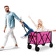 TheLAShop 225L 42" Folding Wagon with Brakes Collapsible Grocery Cart Image