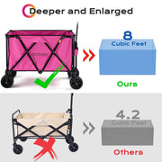 TheLAShop 225L 42" Folding Wagon with Brakes Collapsible Grocery Cart Image