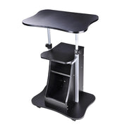 TheLAShop Rolling Laptop Desk with Storage Cart Adjustable Height Image