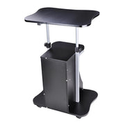 TheLAShop Rolling Laptop Desk with Storage Cart Adjustable Height Image