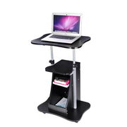 TheLAShop Rolling Laptop Desk with Storage Cart Adjustable Height Image