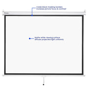 TheLAShop 72" Projector Screen Manual Pull Down 4:3 (57"x43") Image