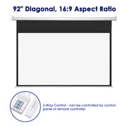 TheLAShop 92" 16:9 Electric Projector Screen (80"x46") Image