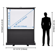 TheLAShop Floor Stand Pull Up Portable Projector Screen 60" 4:3 Image