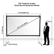 TheLAShop 120" 16:9 Portable Outdoor Projector Screen w/ Frame Freestanding Bag Image