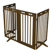 TheLAShop 4-Panel 80x36 Folding Gate-n-Crate Convertible Pet Gate Barrier Image