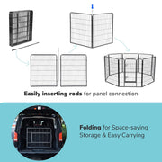 TheLAShop Heavy Duty Dog Kennel Playpen 40"H 8-Panel 22sq. Ft Image