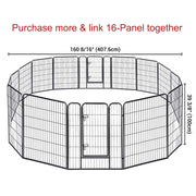 TheLAShop Heavy Duty Dog Kennel Playpen 40"H 8-Panel 22sq. Ft Image