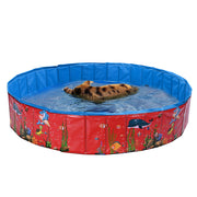 TheLAShop Foldable Pools for Dogs Pet Kiddie Indoor Outdoor Use, D63x12 in. Nemo Red Image