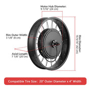 TheLAShop 48v 1000w 20in Front Fat Tire Electric Bicycle Motor Kit Image