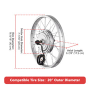 TheLAShop 36v 750W 20in Front Wheel Electric Bicycle E-Bike Motor Kit Image