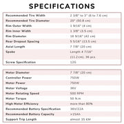 TheLAShop 36v 750W 20in Rear Wheel Electric Bicycle E-Bike Motor Kit Image