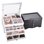 TheLAShop Jewelry Box Storage Ring Earring Necklace Organizer Black/ White Image