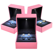 TheLAShop Double-Ring Box with Light for Engagement Wedding Birthday Image