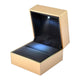 TheLAShop Double-Ring Box with Light for Engagement Wedding Birthday, Gold Image