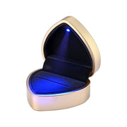 TheLAShop Heart Shaped Ring Box with Light Jewellery Box, Gold Image