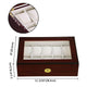 TheLAShop Watch Display Case 10-Slot Glass Top Wooden Image