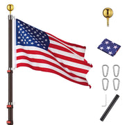 TheLAShop 20ft Telescoping Flagpole Kit with Ball Finial, Black Image