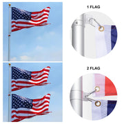 TheLAShop 25ft Telescoping Flagpole Kit with Light Solar Powered Image