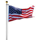 TheLAShop 20 ft Aluminum Sectional Flagpole Kit with US Flag, Aluminum Image