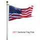 TheLAShop 20 ft Aluminum Sectional Flagpole Kit with US Flag Image