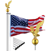 TheLAShop 20ft Sectional Flagpole Kit with Deluxe Eagle & Ball Image