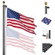 TheLAShop 30ft Aluminum Sectional Flagpole w/ US Flag Image