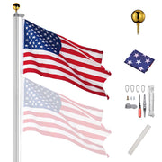 TheLAShop 30ft Aluminum Sectional Flagpole w/ US Flag, Silver Image