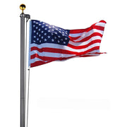 TheLAShop 20 ft Aluminum Sectional Flagpole Kit with US Flag, Black Image