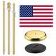 TheLAShop 6 ft Indoor Flag Poles with Stand(Ball Eagle Options) Image