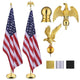 TheLAShop 6 ft Indoor Flag Poles with Stand Set of 2(Ball Eagle Options) Image