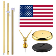 TheLAShop 6 ft Indoor Flag Poles with Stand(Ball Eagle Options) Image