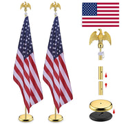 TheLAShop 6 ft Indoor Flag Poles with Stand Set of 2(Ball Eagle Options) Image