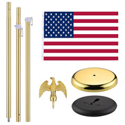 TheLAShop 6 ft Indoor Flag Poles with Stand(Ball Eagle Options) Image