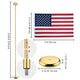 TheLAShop 8 ft Indoor Flag Poles with Stand Set of 2(Ball Eagle Options), Gold Pole+Eagle Image